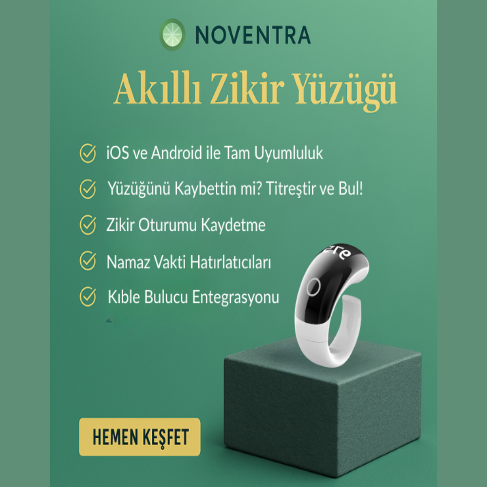 Noventra™ Akıllı Zikir Yüzüğü – Her An, Her Yerde Zikirde Kal