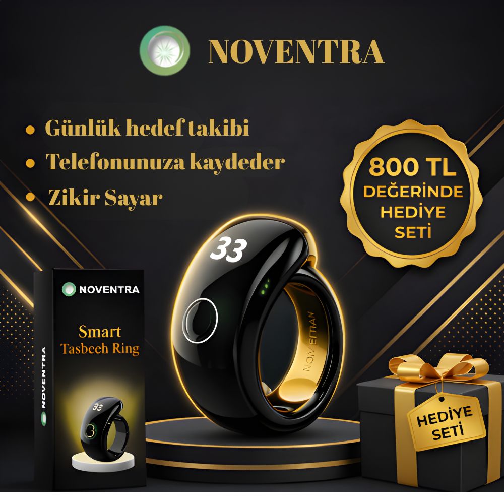 Noventra™ Akıllı Zikir Yüzüğü – Her An, Her Yerde Zikirde Kal