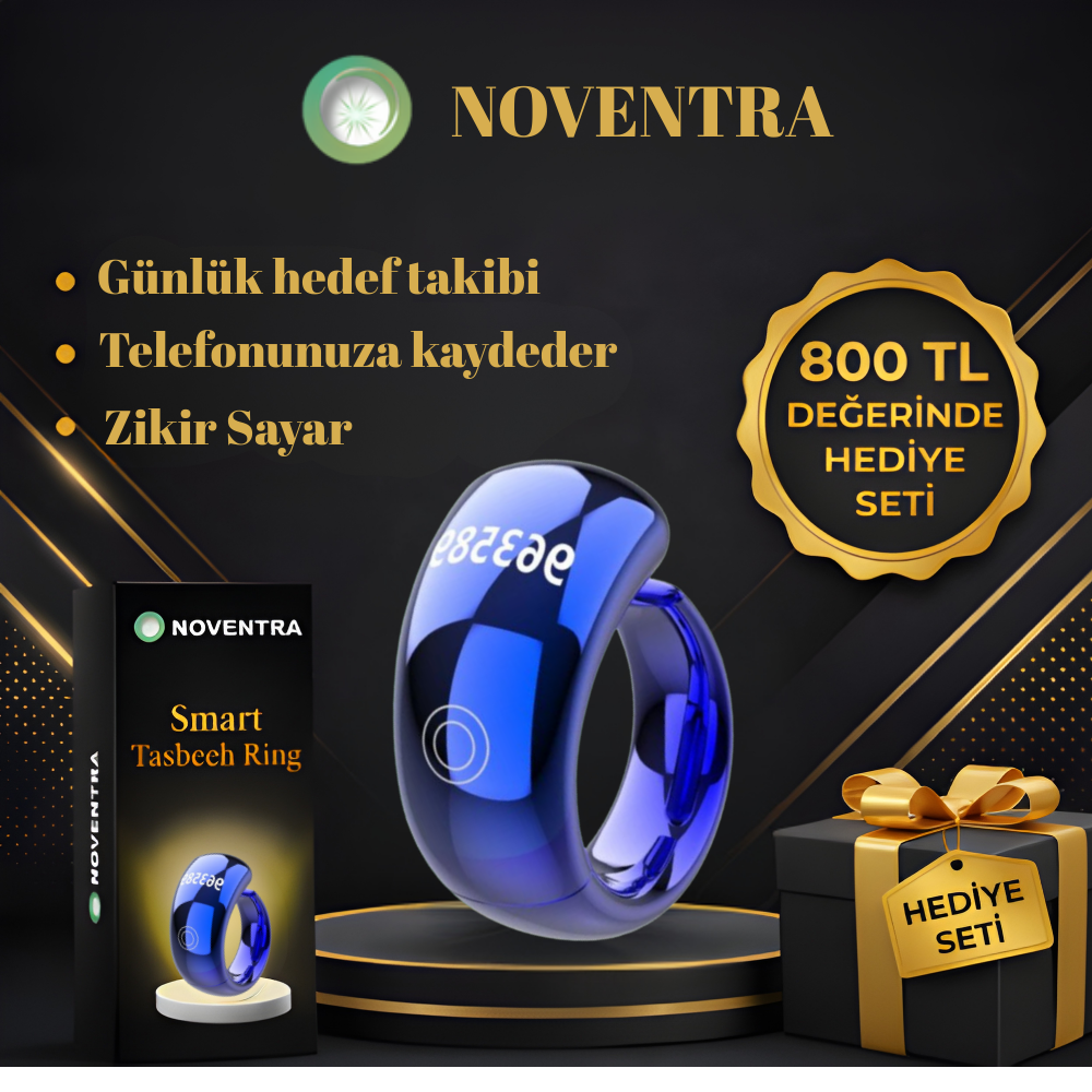Noventra™ Akıllı Zikir Yüzüğü – Her An, Her Yerde Zikirde Kal