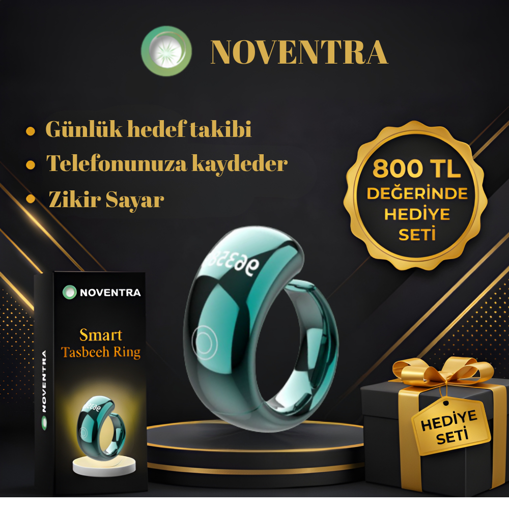 Noventra™ Akıllı Zikir Yüzüğü – Her An, Her Yerde Zikirde Kal