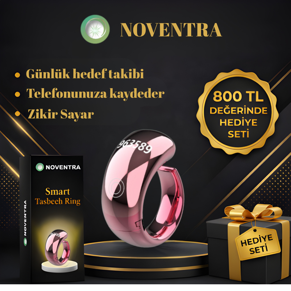 Noventra™ Akıllı Zikir Yüzüğü – Her An, Her Yerde Zikirde Kal