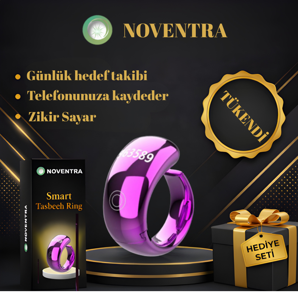 Noventra™ Akıllı Zikir Yüzüğü – Her An, Her Yerde Zikirde Kal