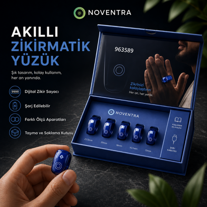 Noventra™ Akıllı Zikir Yüzüğü – Her An, Her Yerde Zikirde Kal