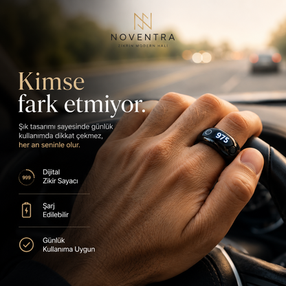 Noventra™ Akıllı Zikir Yüzüğü – Her An, Her Yerde Zikirde Kal