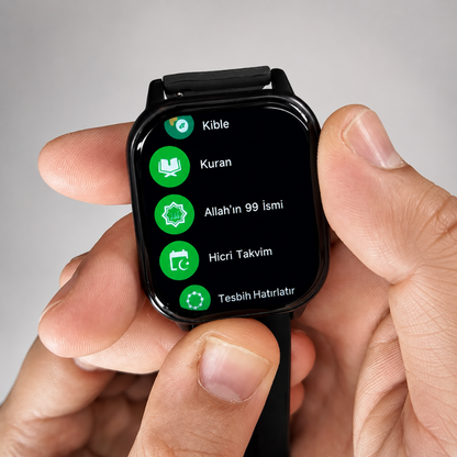 Noventra™ Faith Smartwatch – Ezan, Kıble ve Zikir Takibi Tek Saatte