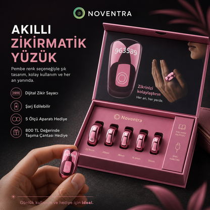 Noventra™ Akıllı Zikir Yüzüğü – Her An, Her Yerde Zikirde Kal